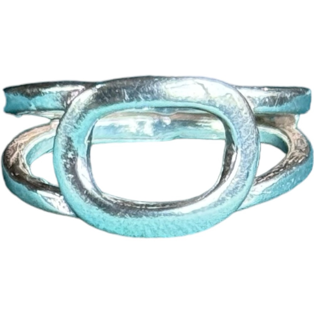 Sterling Silver Open Loop Hole Ring- size 6.25
